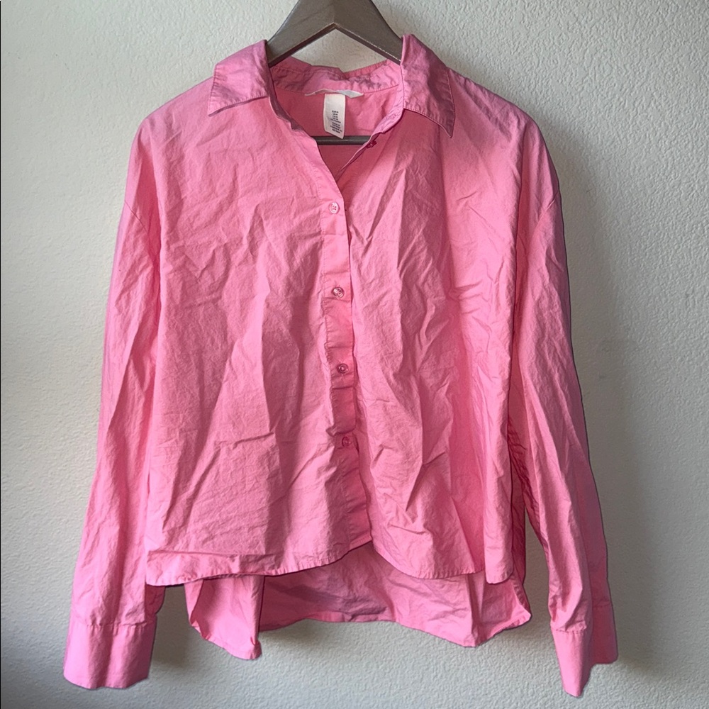 Cotton Pink Button-Up Shirt